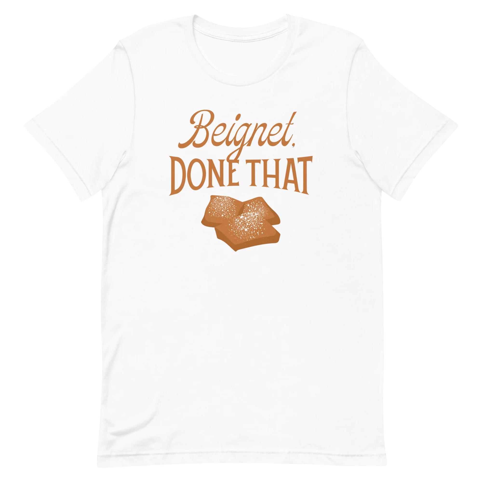 Conan O'Brien Needs A Friend: "Beignet, Done That” T-shirt (White) - Image 2