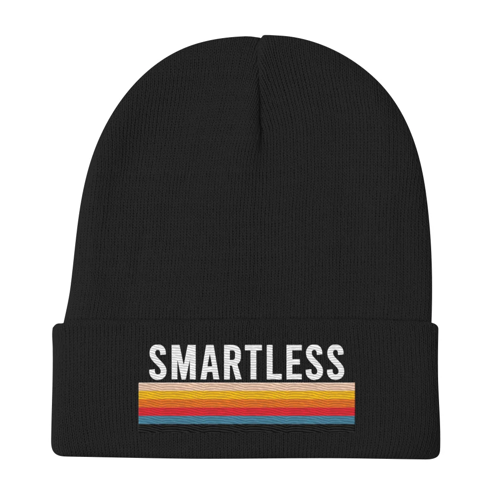 SmartLess: Black Embroidered Beanie - Image 2